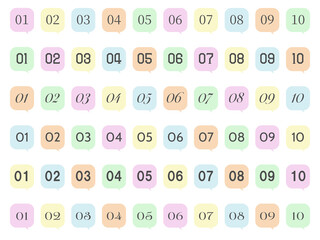 角丸ふきだし番号セット