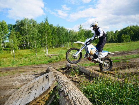 Motocross Log Jump Challenge with man