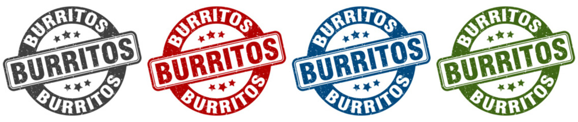 burritos stamp. burritos round stamp set isolated on white background