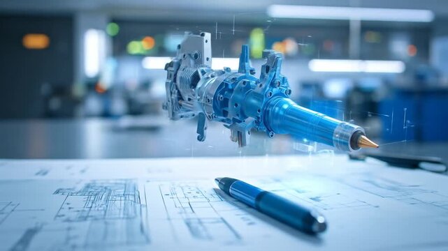 3D Modeling of Engine Component on Engineering Drawings