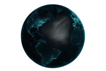 Planet earth rotating slowly, revealing vibrant city lights against a transparent background, highlighting the beauty of nighttime urban landscapes