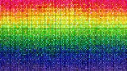 Abstract rainbow mosaic of tiny squares