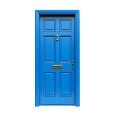 Bright blue closed door