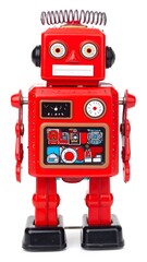 Red robot toy, retro style