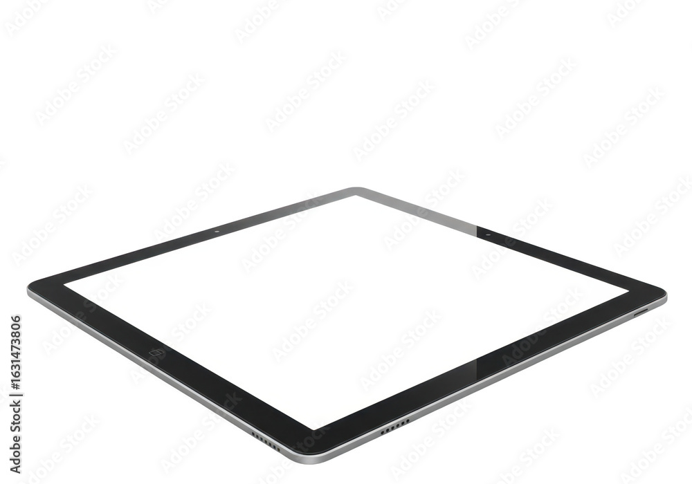 Poster tablet with blank screen isolated on transparent background