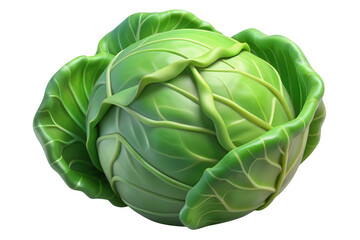 Vibrant green cabbage isolated on black background