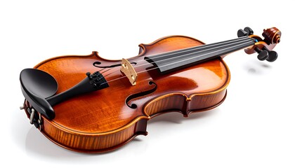 Fototapeta premium Classic Violin on White Background