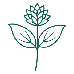 joe pye weed flower silhouette vector on white-background