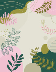 Design banner frame background. Colorful poster background vector illustration. Art print for beauty, fashion and natural products,wellness, wedding and event.