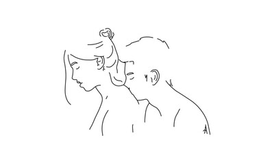 Intimate Line Art of a Couple