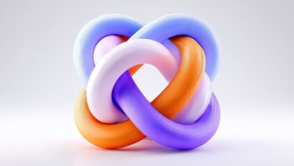 Abstract knot of colorful, intertwined tubes