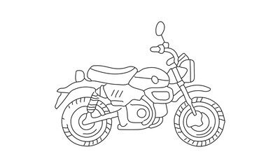 Fototapeta premium Outline Drawing of a Motorcycle