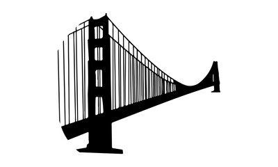 Silhouette of a Suspension Bridge