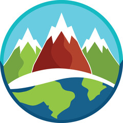 Globe with mountains