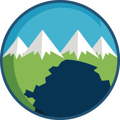Globe with mountains