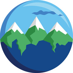 Globe with mountains