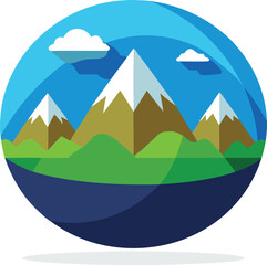 Globe with mountains