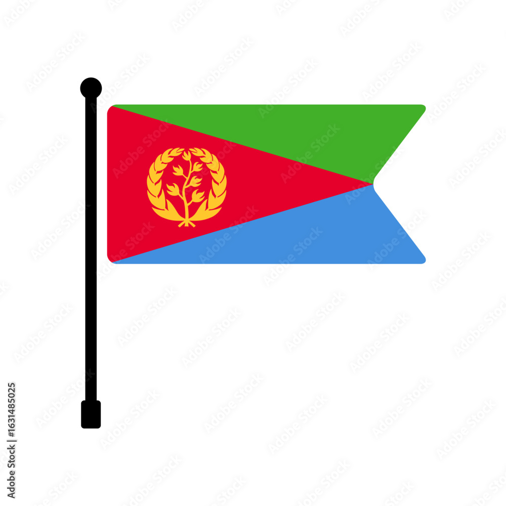 Poster national flag of eritrea. eritrea flag computer digital vector illustration icon design. fluttering 