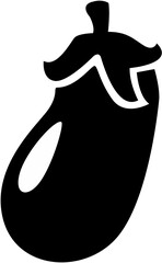 Vector art of silhouette of an eggplant isolated on a white background, representing a healthy and versatile vegetable for cooking