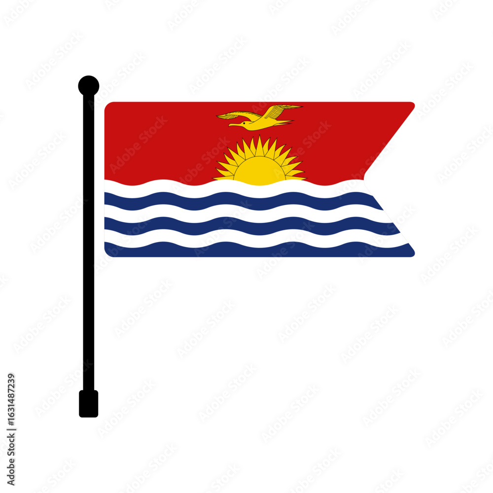 Poster national flag of kiribati. kiribati flag computer digital vector illustration icon design. flutterin