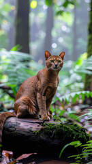 Fototapeta premium cat on the tree