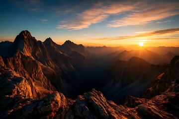 Obraz premium Sunset Over The Mountains