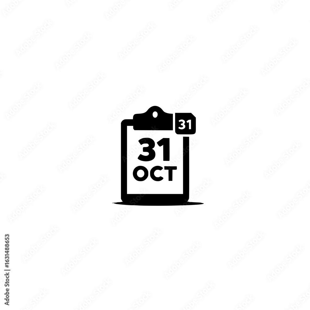 Poster vector clipboard showing 31 october text ideal for halloween event planning and design use