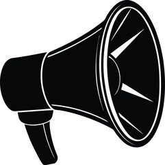 black silhouette a promotion loudspeaker on white .eps