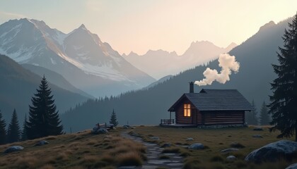 Cabin in Mountain Valley