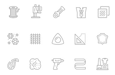 Tailor icons set. Outline set of tailor vector icons for web design isolated on white background