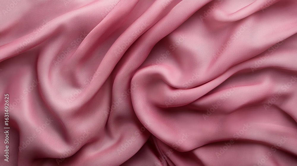 Aufkleber close up of a soft pink fabric with gentle folds and subtle shadows creating a smooth texture effect