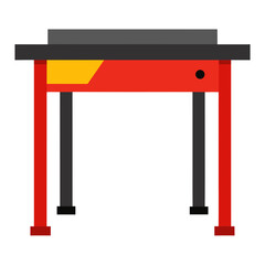 Modern red and black table with a drawer