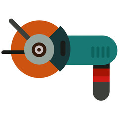 Flat design angle grinder tool illustration