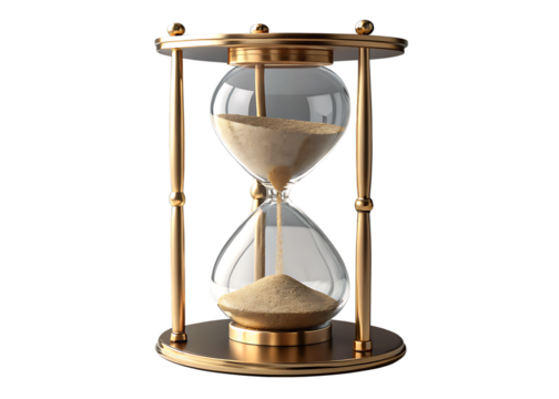 elegant hourglass isolated on background white
