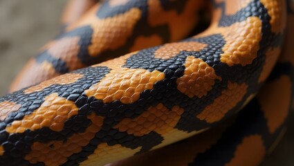 Close-Up of Snake Skin Pattern on Body with Vibrant Texture