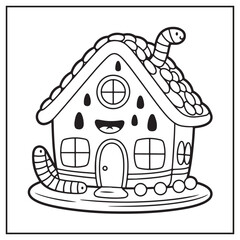 Little Candy Houses Coloring Pages