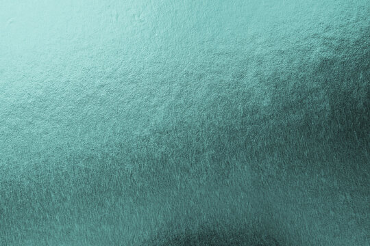 Teal green background foil leaf metallic turquoise cyan blue texture shinny wrapping paper bright yellow wallpaper for design decoration element