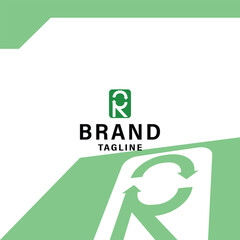 recycle logo design with letter R concept