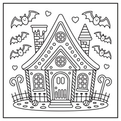 Fototapeta premium Little Candy Houses Coloring Pages
