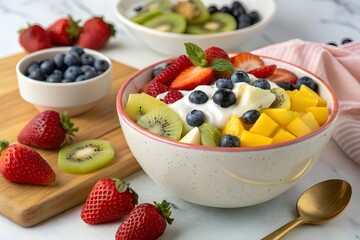 Fruits cream chat with berries