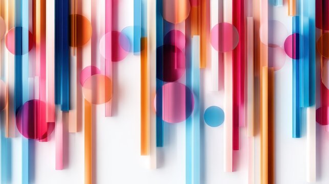 An artistic composition of colorful abstract patterns featuring geometric elements, resonating with warmth and vibrancy that brings to life the interplay of shapes and colors.