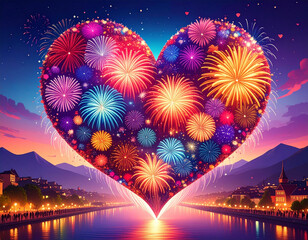 ハートの花火