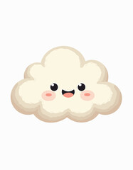 Fototapeta premium Cute puffy cloud smiling