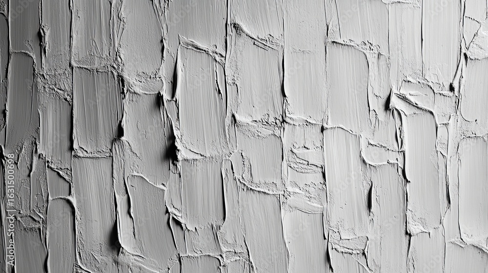 Poster close up of thick white paint strokes creating an abstract textured pattern and background design