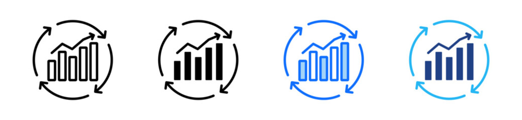 Data Lifecycle Icon Set Multiple Style Collection