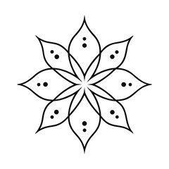 Diwali vector art of black geometric window frame isolated