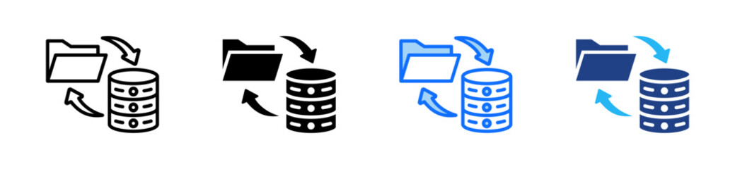 Data Migration Icon Set Multiple Style Collection