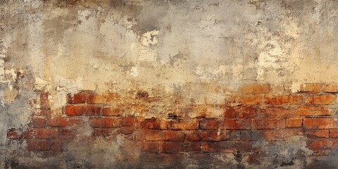 Fototapeta premium A vintage brick wall background with a rich, warm color palette and a textured surface that adds depth to the design.
