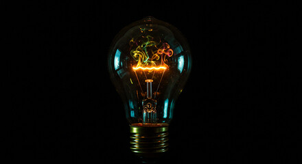 Illuminating Idea Abstract Concept Creative Thought Energy Bursting From Lightbulb