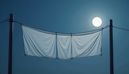 White Cloth Hanging Under Moon